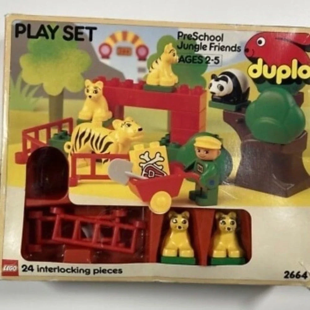 LEGO Duplo 2664 Jungle Friends Zoo Set 1990 includes 20 / 24 original pieces VTG